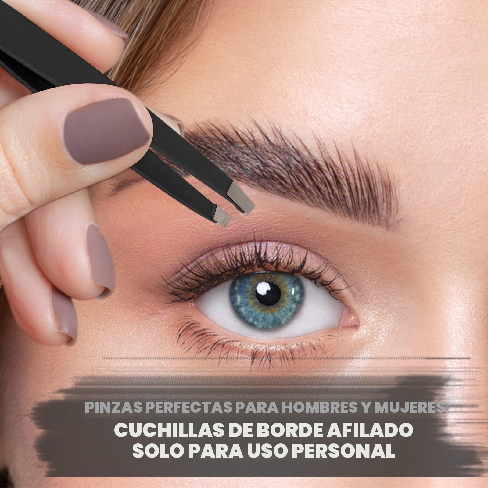 SS INSTRUMENTX Pinzas Profesionales para Cejas, pinzas depilar Inoxidable Punta Angulada, pinzas cejas para Depilación de Precisión, Antideslizante, Ideal para Encarnados para Hombres Mujeres (Negro)