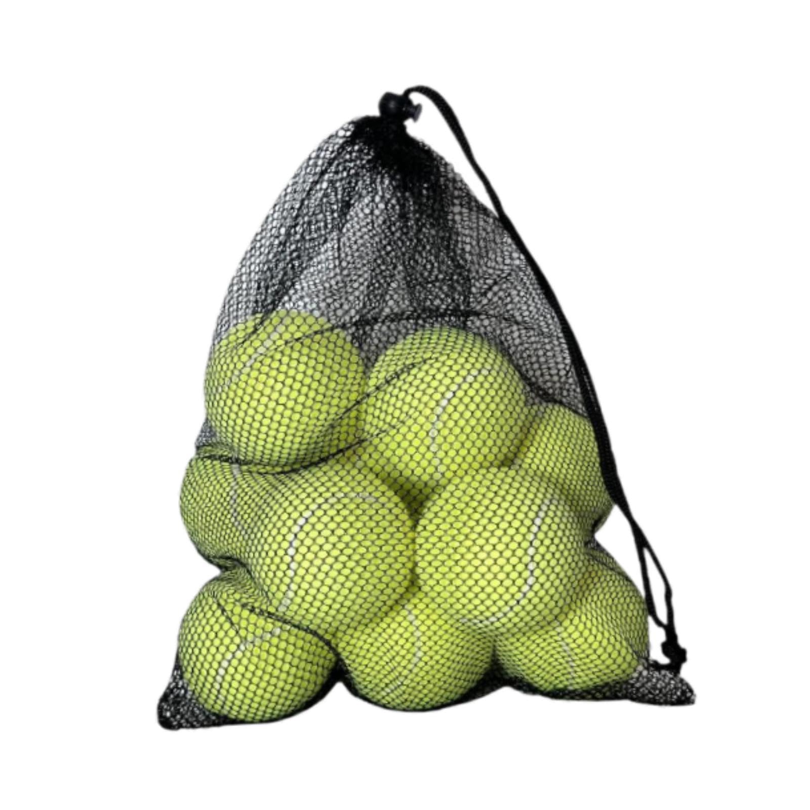 12 Piezas Pelotas de Tenis Entrenamiento Ejercicio Práctica Material Caucho Fieltro Elástico Uso para Principiantes Adultos Niños Exterior, Amarillo