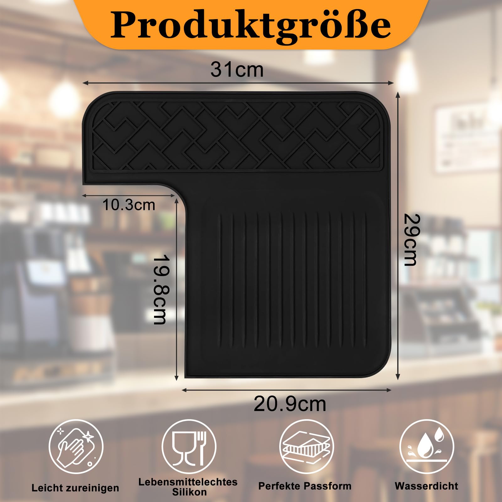 Tappetino in silicone per Ninja Luxe Café ES601EU/ES701EU, tappetino antiscivolo, protegge le superfici, tappetino in silicone, antigraffio, impermeabile, resistente al calore, per macchina da caffè