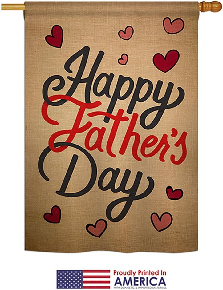 Happy Father'S Day House Flag Feliz Dia Del Padre Bandera Banner Wall Hanging Home Lawn Garden Remembrance Patio Outdoor Tapestry Grave Decorations For Cemetery Decor Dad Memorial Gifts Made In USA