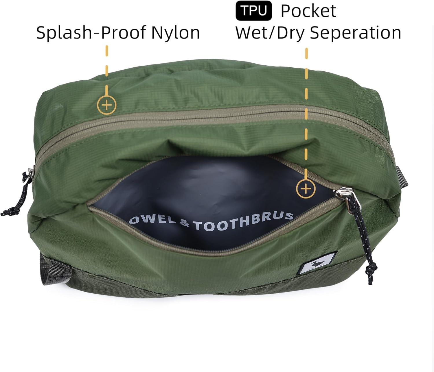 Travel Toiletry Bag 8L, Large Packing Cube with Waterproof TPU Wet/Dry Compartment - Image 5