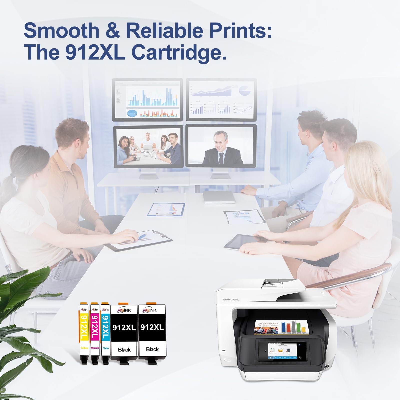 Cartucce d'inchiostro 912XL 912 XL per stampanti HP OfficeJet 8012 8014 8015 8017 OfficeJet Pro 8022 8023 8024 8025 AIO (confezione da 5)