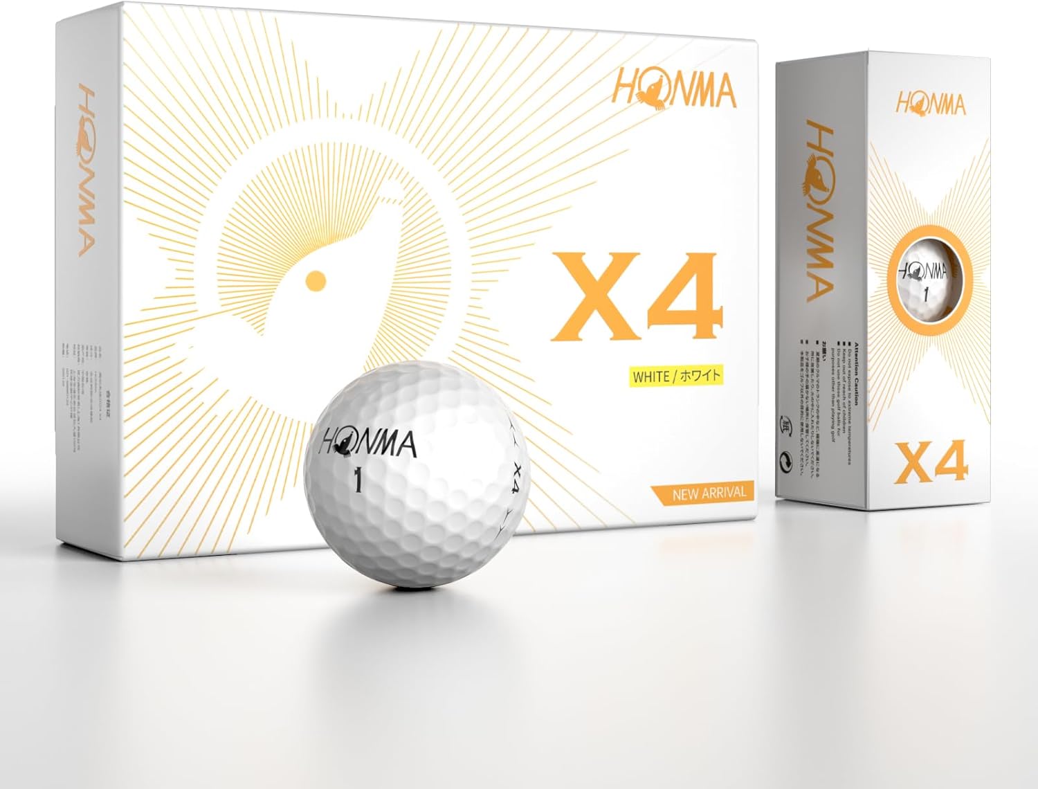 Honma 2024X4 Golf Balls, 4-Layer Tour-Grade Golfballs,Precision Spin Control,Increased Distance with Soft Feel,Perfect for Men Women Beginner Amateur Golfer,1 Dozen