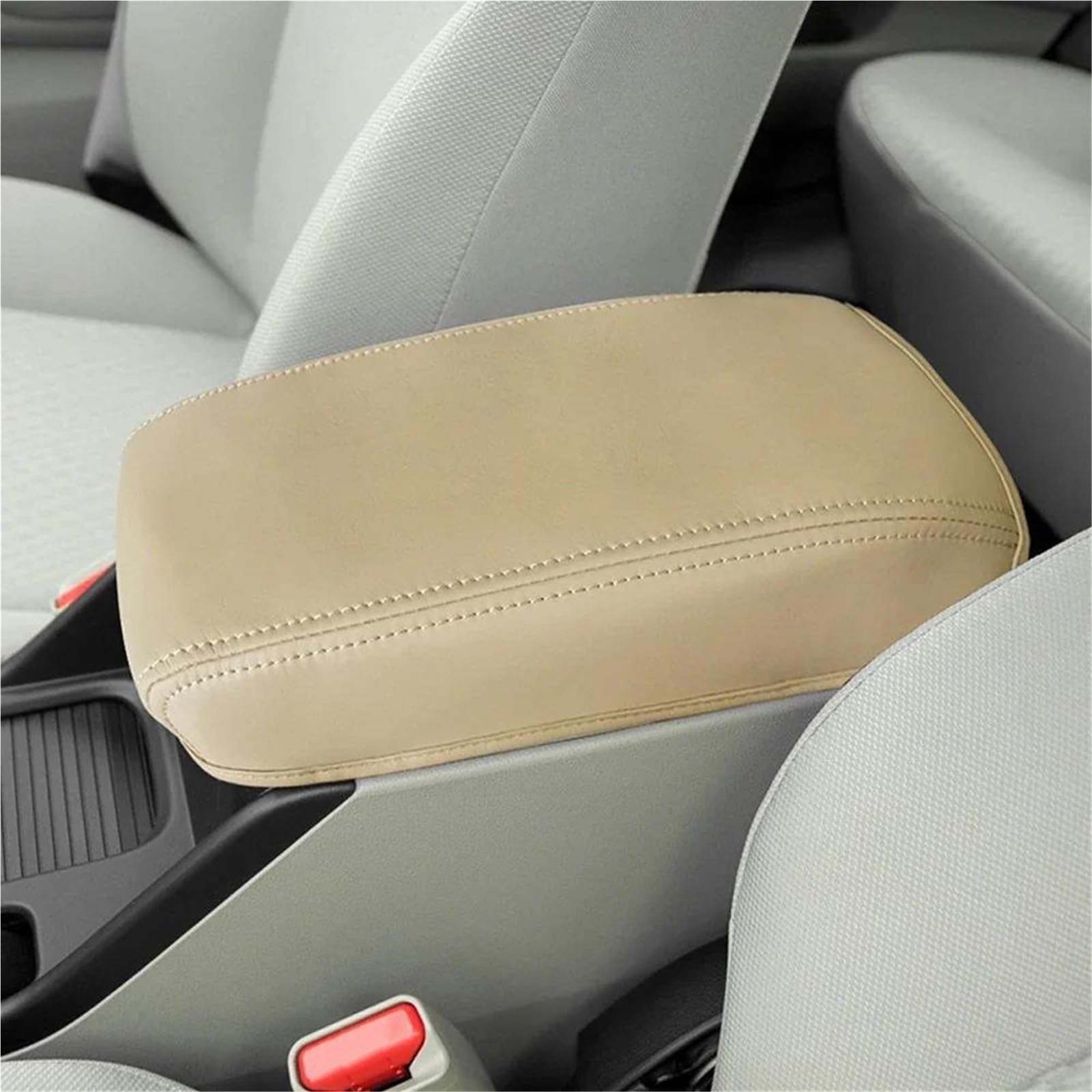 Car Microfiber Leather Interior Accessories Center Armrest Box Cover Sticker Trim for Civic 9th Sedan 2012-2015 armrest Protector(Beige3)