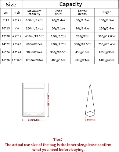 Miniatura 2 de Paquete de 100 bolsas a prueba de olores, bolsas resellables con ventana mate, bolsa de papel de aluminio, bolsas sellables para embalaje (3.5 x 5.1