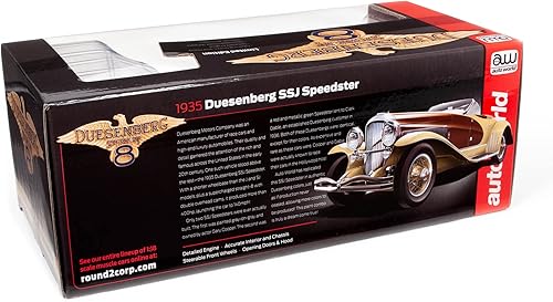 Miniatura 9 de Auto World 1935 Duesenberg SSJ Speedster escala 118 fundida a presión