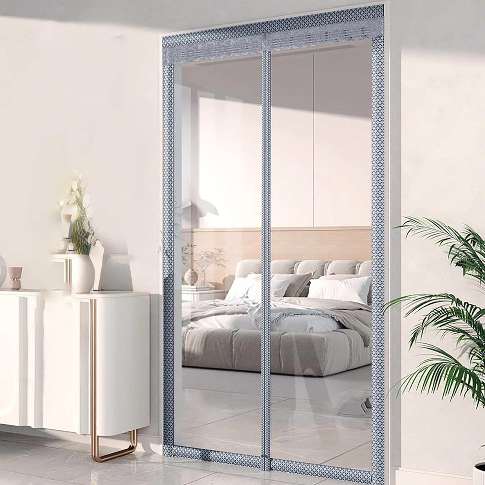 Rideau de porte isolant thermique magnétique pour protéger la chambre du froid hivernal