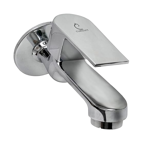 CUROVIT ARIA Smart Bib Cock/Short Nose Tap with Wall Flange/Quarter Turn Short Body Faucet for Kitchen/Bathroom Fitting.