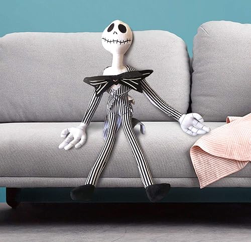 Miniatura 3 de Jack Skellington - Muñeca de peluche de pesadilla antes de Navidad, 20 pulgadas de calabaza King de peluche (negro)