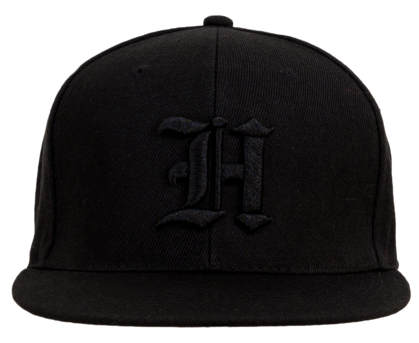 4sold Snapback Hat with Raised 3D Black Embroidery Letter Baseball Cap Hip-Hop Cap Hat Headwear (H)