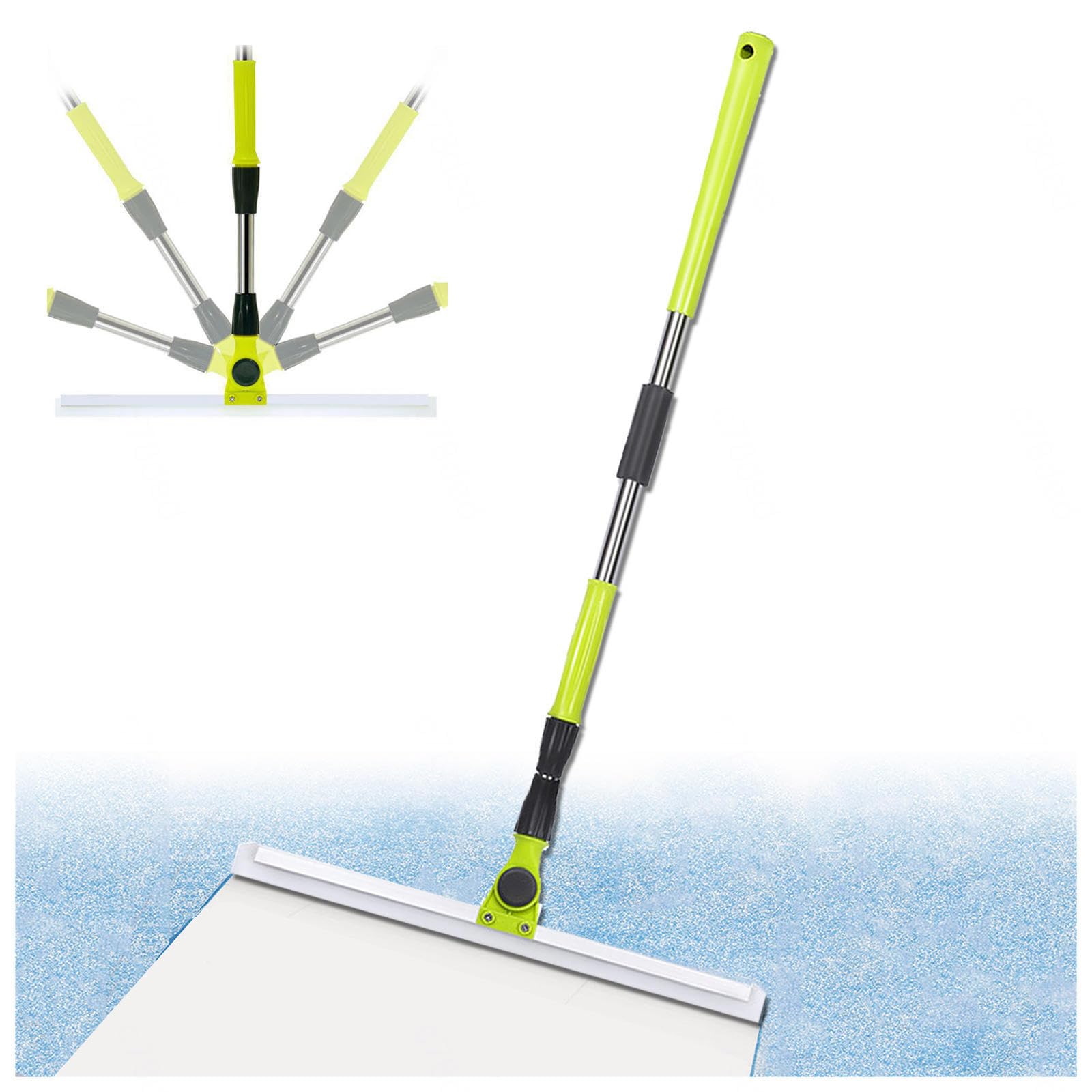 Escoba De Goma para Suelos, con Mango De 130 Cm De Largo Escobilla De Goma para Suelos De Hormigón, Magic Broom Sweeper para Piso De Concreto,Azulejo De Baño,Large:50×130cm