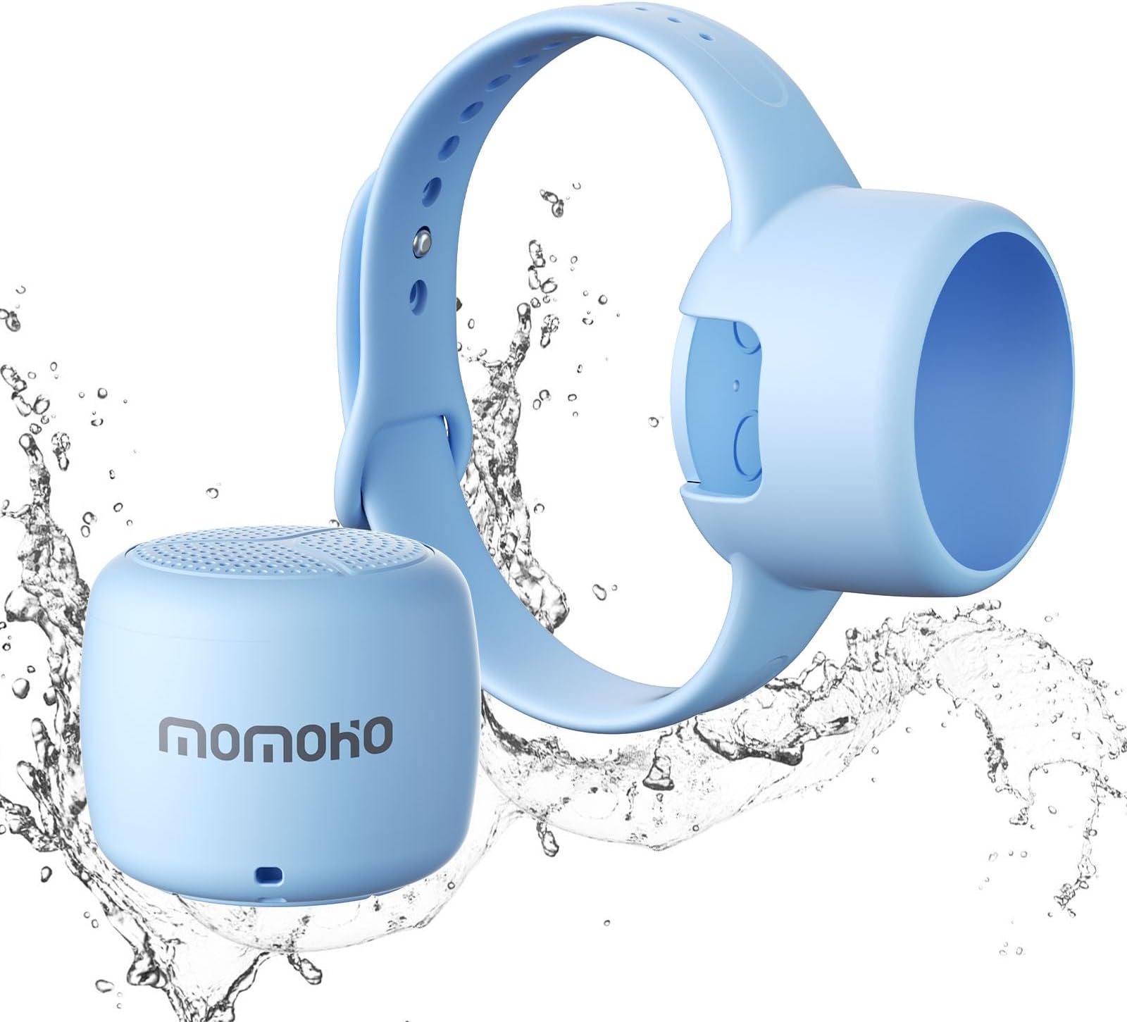 Wearable Mini Bluetooth Speaker with Removable Watchband, Wireless Speaker (Blue)