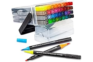 AIHAO - Dual-Tip Washable Coloring Marker Set for Kids (36 Pack)