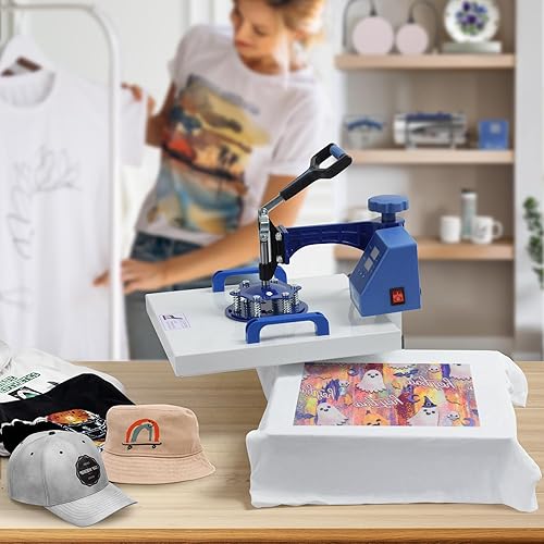 Miniatura 6 de YITAHOME Máquina de prensa de calor para camisetas de 15 x 15, combo de prensa térmica 5 en 1 con prensa de calor de vaso de 30 onzas, rotación de