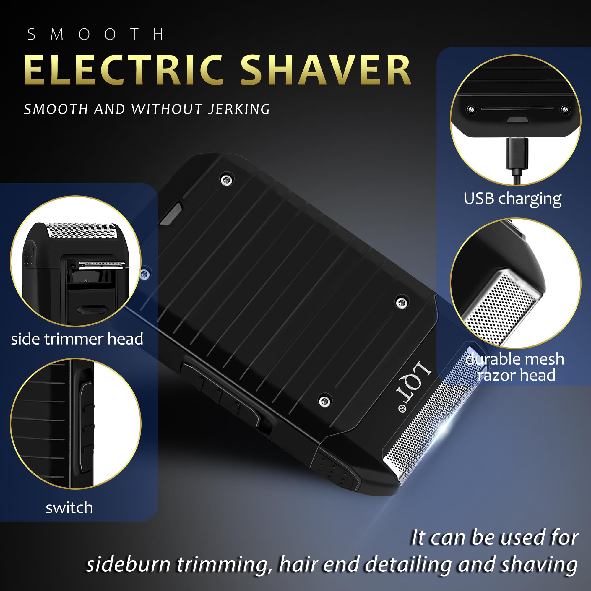 LQT Hair Clippers Men, Cordless Clippers for Men Haircut with LED Display Gold Gradient Zero Gap Hair Trimmer - Image 4