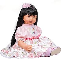 Vista 6 de Pinky Reborn Muñeca de princesa para niña pequeña con pelo largo, muñecas realistas de 24 pulgadas y 23.6 in en vinilo de silicona suave con piel
