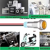 Vista 4 de 10 piezas de luz indicadora LED impermeable de 6 mm con cable AC/DC 12-24V (Amarillo)
