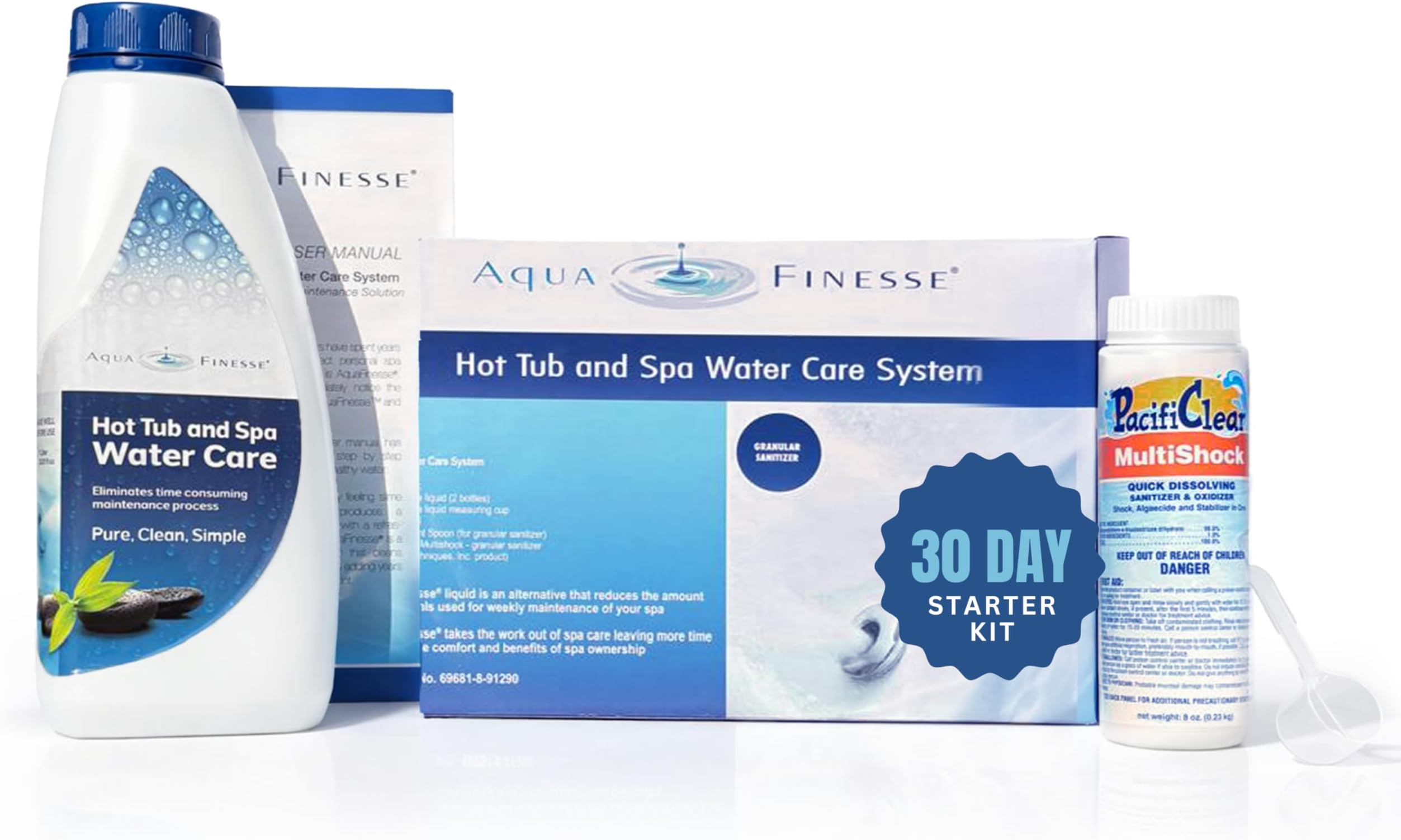 AquaFinesse Hot Tub Water Care Starter Kit - Dichlor (Powder)