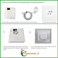 Vista 3 de Grounding - Sábana bajera tamaño King, 10% fibra de plata pura + algodón orgánico de 400 hilos, sábanas bajeras de tierra suave con cable