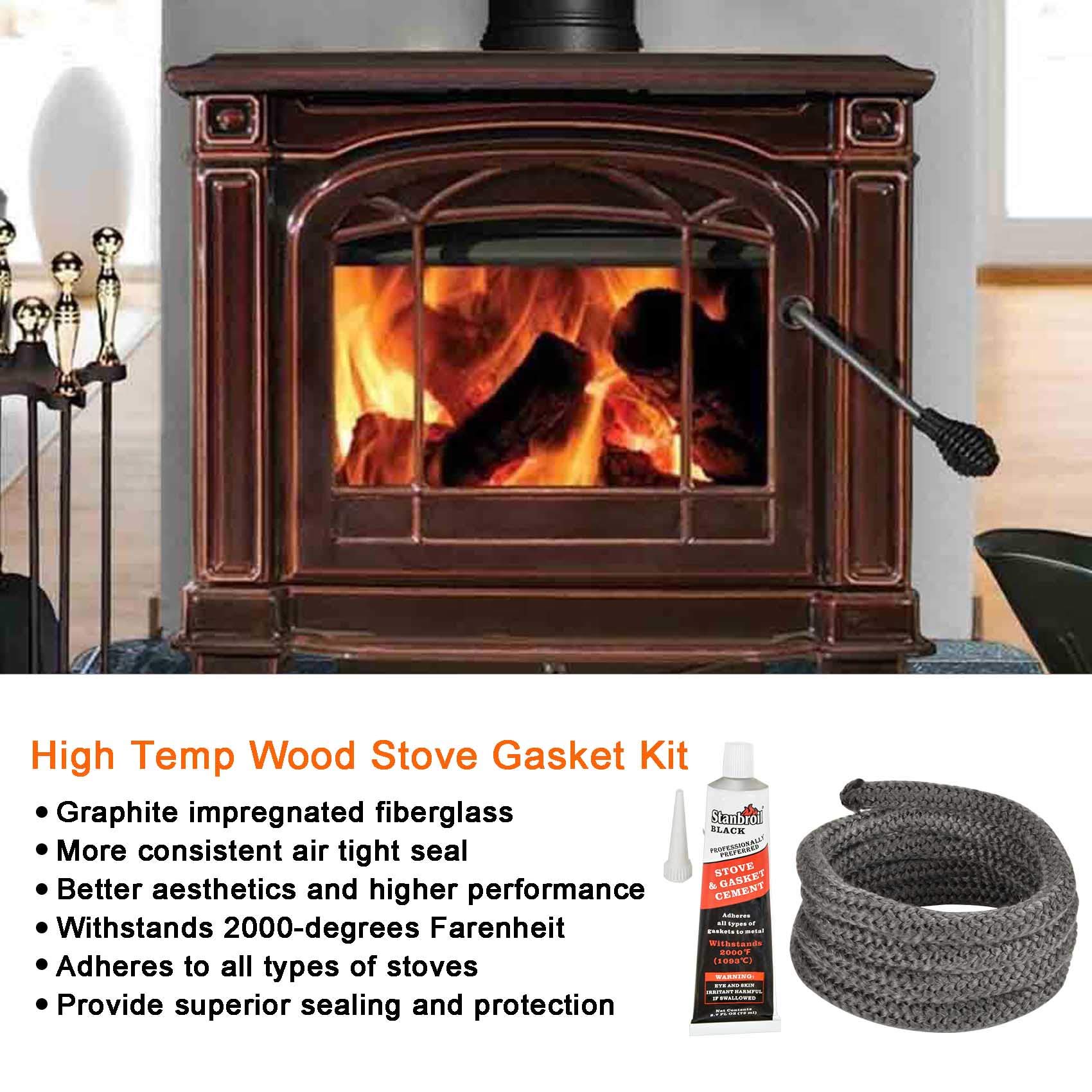 Stanbroil Wood Stove Replacement Gasket Kit for Wood Burning Stove -  Graphite Impregnated Fiberglass Rope Seal and High Temperature Cement  Gasket Kit Replacement for Wood Stoves - 5/8 x 84 : Amazon.ca: