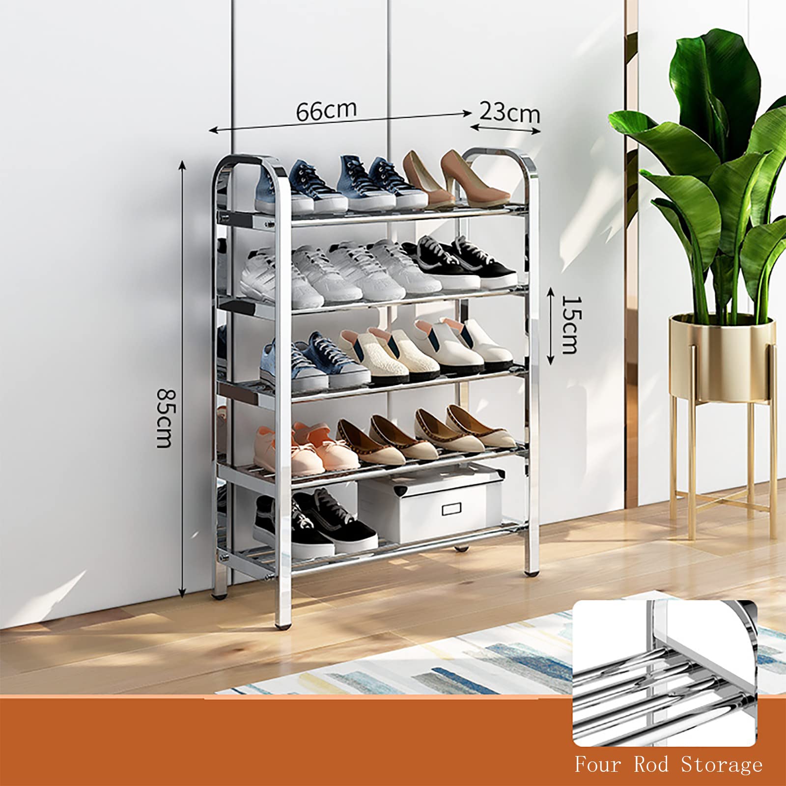 Scarpiera multistrato in acciaio inox – Scarpiera stretta portatile per soggiorno, camera da letto e corridoio, versatile soluzione in metallo per giardino, soffitta e balcone nizat.