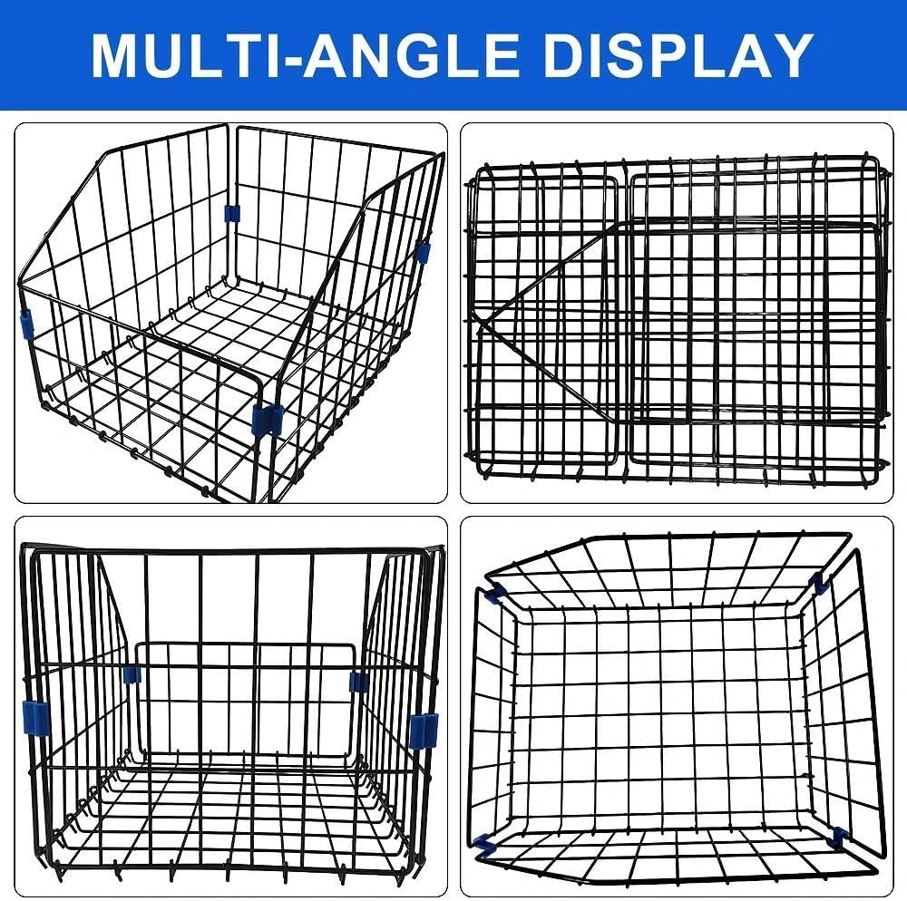 Bike basket positioned on a bicycle's rear rack