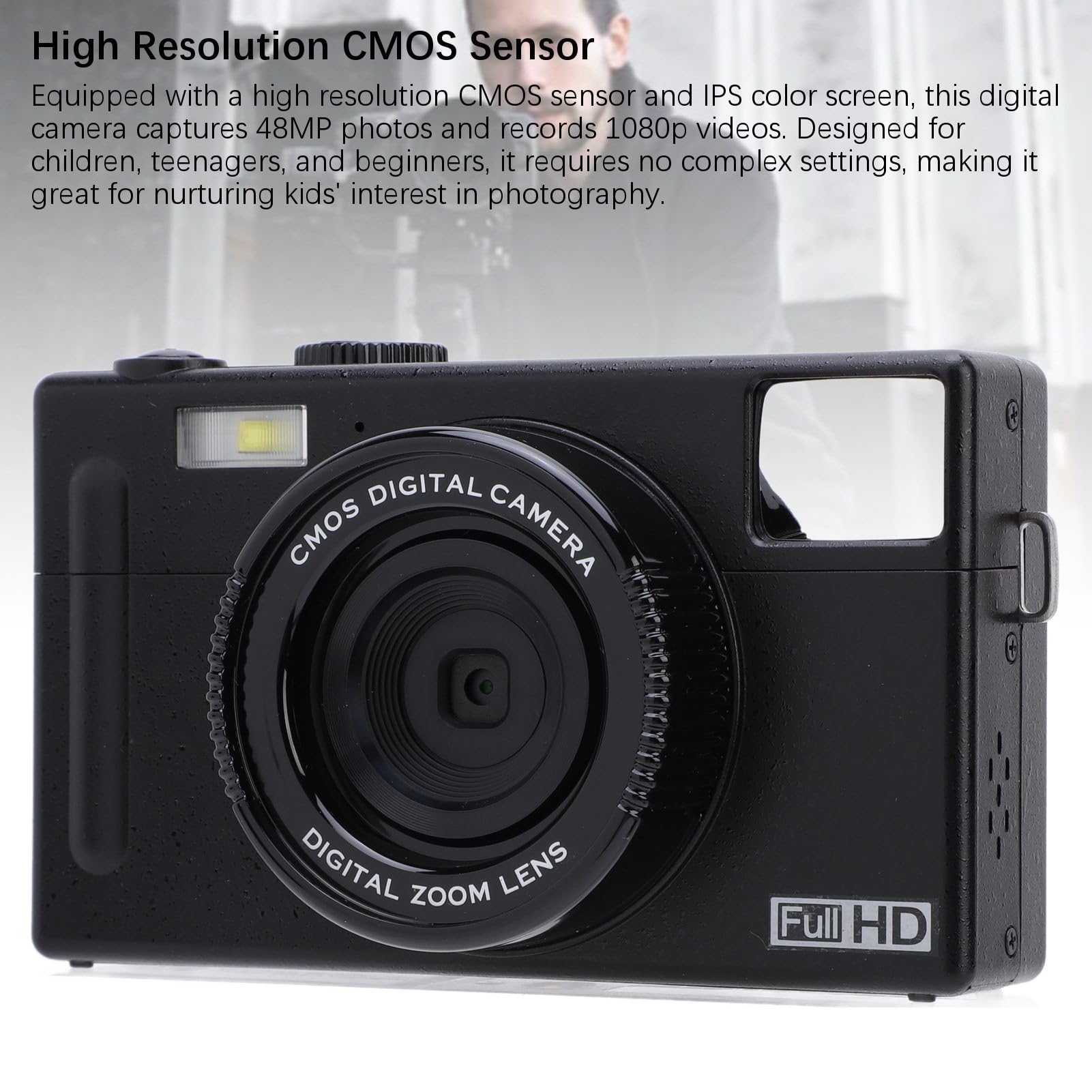 Cámara Digital HD de 48MP 1080P - Pantalla de 3 Pulgadas con Zoom Digital de 16X - Compacta y Portátil para Viajes