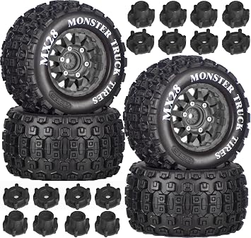 MX28 Pre-Glued 2.8" MT Tyres and Wheels with 12mm/14mm Hex for 1/10 RC Cars