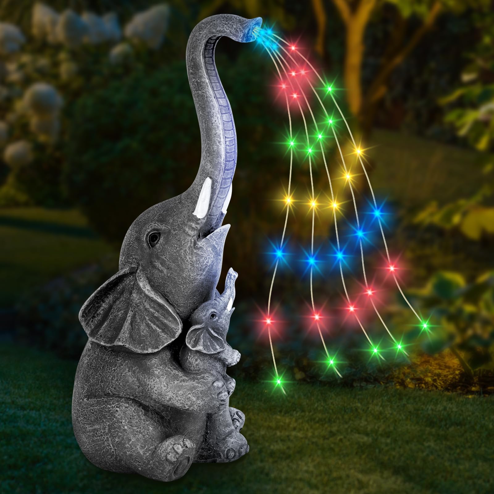 Agarte Elephant Ornaments with Solar Lanterns