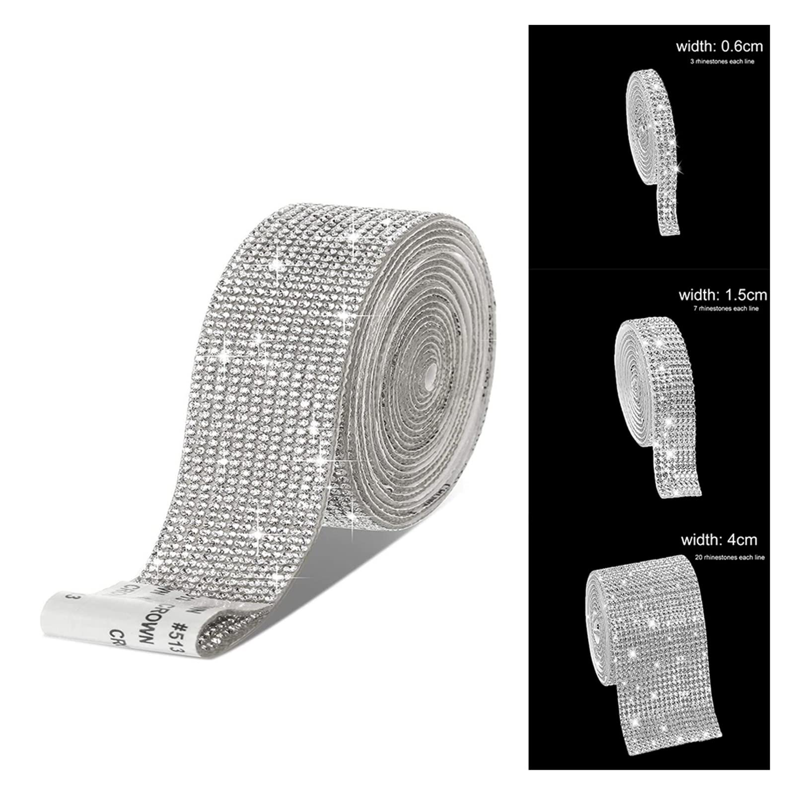Pegatina de diamantes de imitación de cristal autoadhesiva de 2 yardas, cinta de diamante, pegatina de bricolaje, diamantes de imitación para manualidades, decoración de bricolaje para regalo, fabri