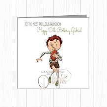 Personalised Rugby Player Birthday Card Any Age Name Relation - Son, Grandson, Godson, Nephew, Cousin, Brother, Friend, Bestie, Best Friend