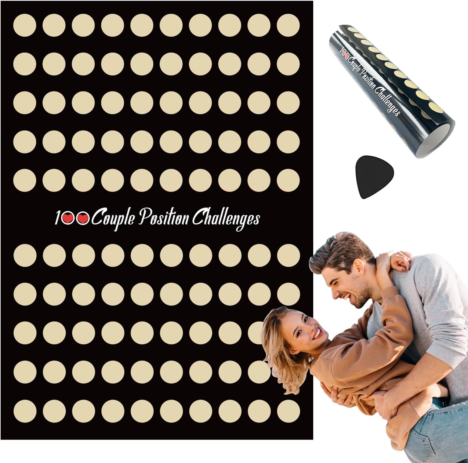 SHCHME Valentines Gift Scratch Off - 100 Positions Date Night Challenge Poster for Couples Anniversary & Valentines Day