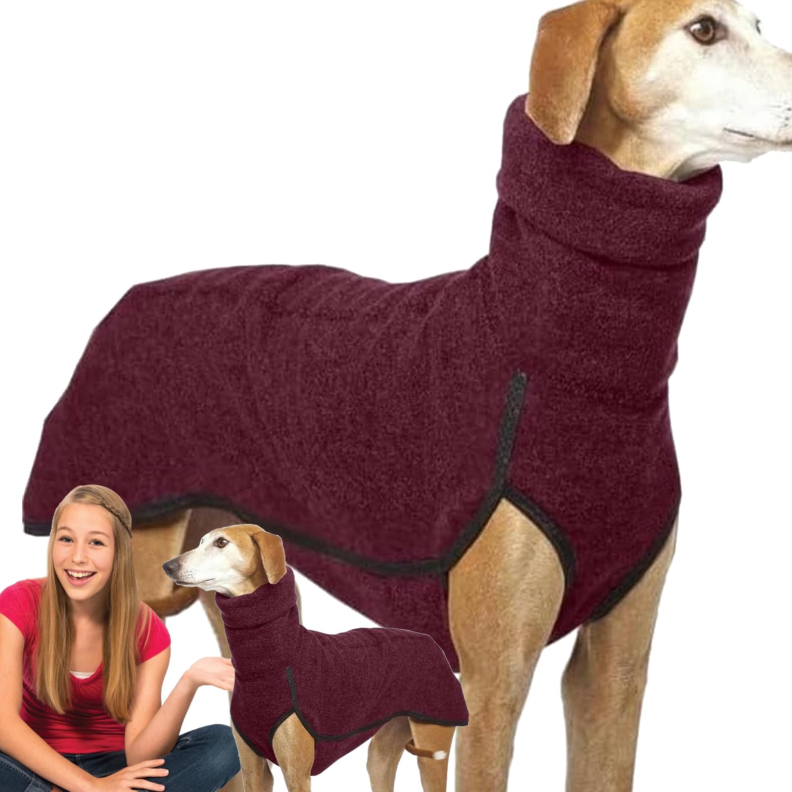 Greyhounds Fleece Jumper - Whippet Jumper | Warm Greyhounds Turtleneck Shirt | Lurcher Sweater Sweatshirt | Lurcher Coat Fleece | Whippet Dog Clothes | Dog Sherpa Vest | Pet Warm Sweater