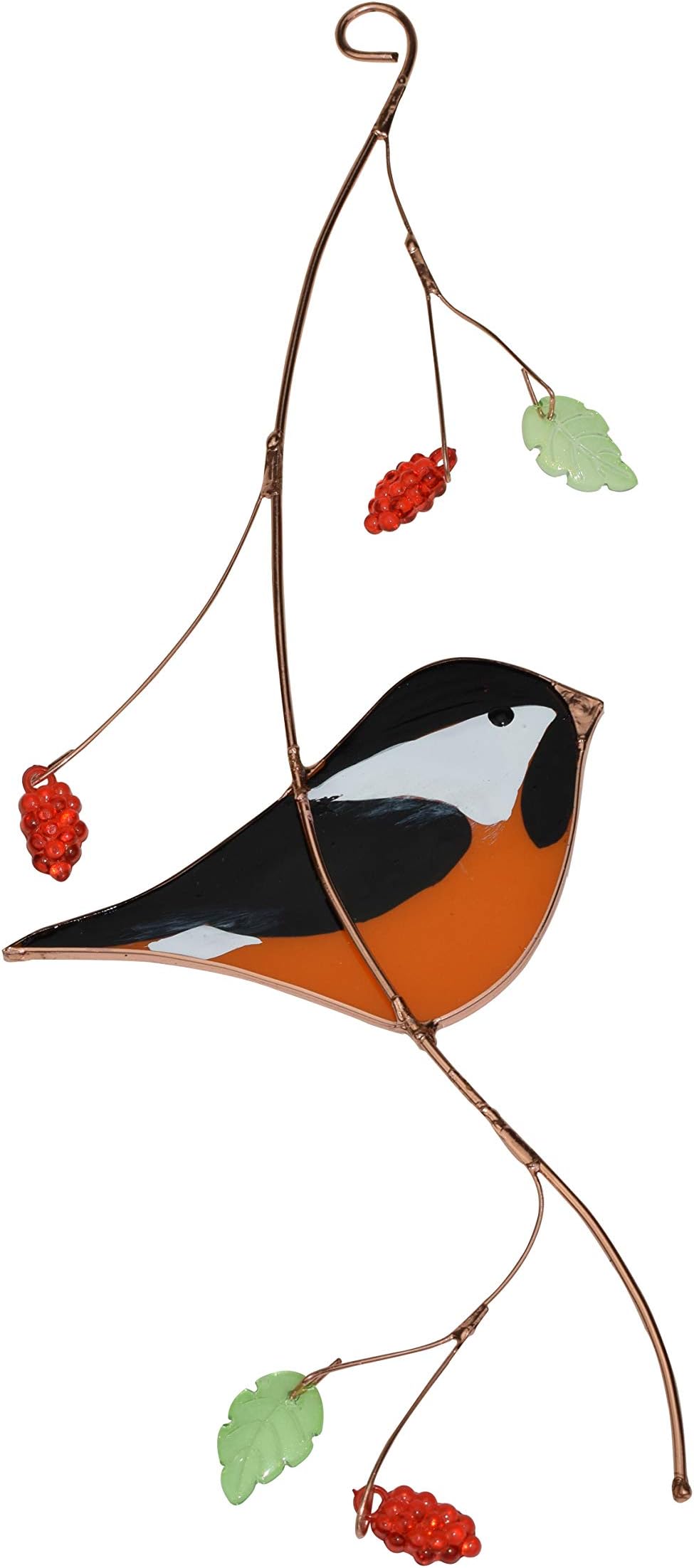 Lolitarcrafts Chickadee Stained Glass Sun Catcher for Window Decoration