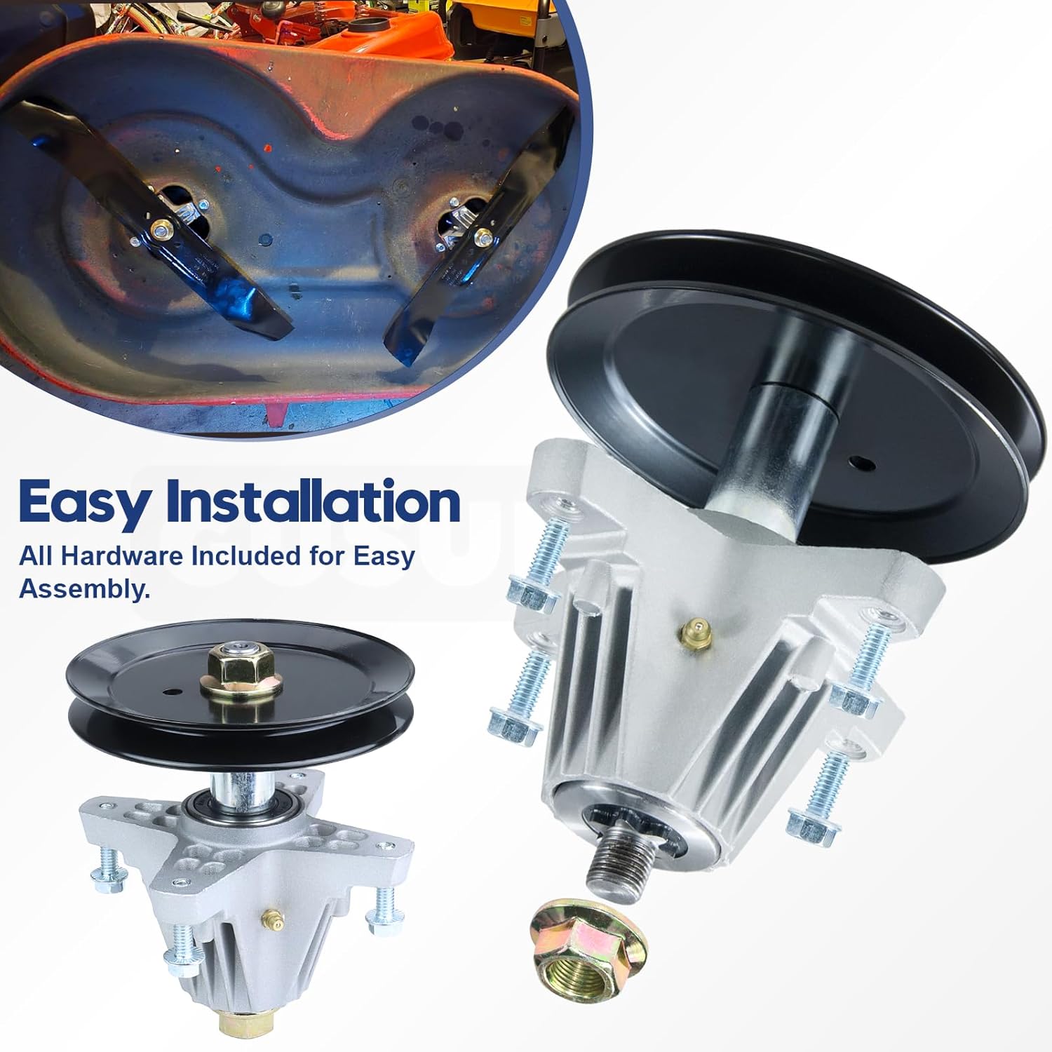 2 Pack 918-06991 Spindle Assembly with 756-05034A Idler Pulley 954-04060C Belt 490-900-M061 Deck Wash Kit Replace 91806991 618-06991 for LT4200, T110, 42" Bronco, Pony Lawn Tractors