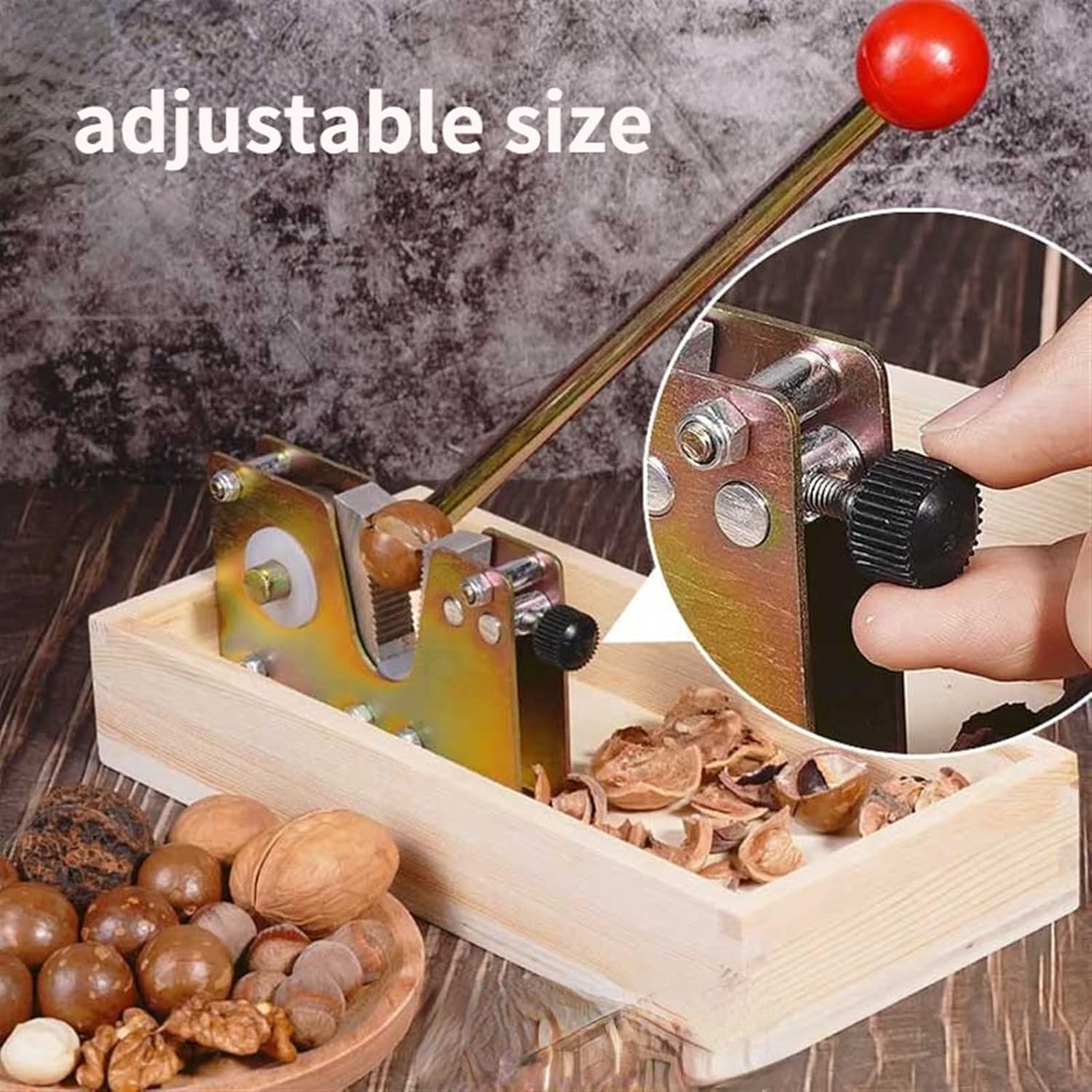 Nutcracker, Heavy Duty Nutcracker Nut Tweezers Macadamia Opener Peeling Machine with Durable Metal Handle for Hazelnuts Almonds (A)
