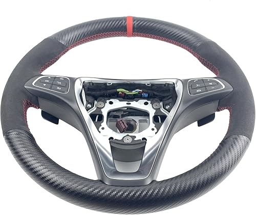 Miniatura 8 de Funda para volante cosida a mano para Mercedes Benz C W205CLA C117CLS C218E W213GLA X156GLC X253 C253GLE W166GLS X166W447 2015-2019 Protección