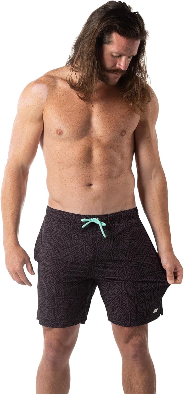 Third Wave Swim Trunks with Compression Liner - Men's Premium 7 Inch Inseam Quick Dry Swim Shorts for Beach and Swimming - Image 6