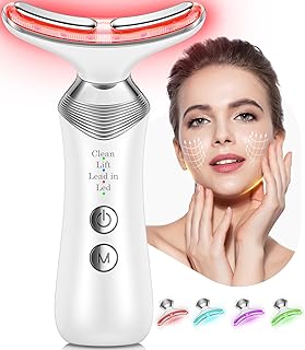 Face Massager Tool for Face and Neck, 7-in-1 Facial Neck Massager Tool with 4 Modes, Beauty Device Facial Massage for at-Home Skin Care or Travel Use