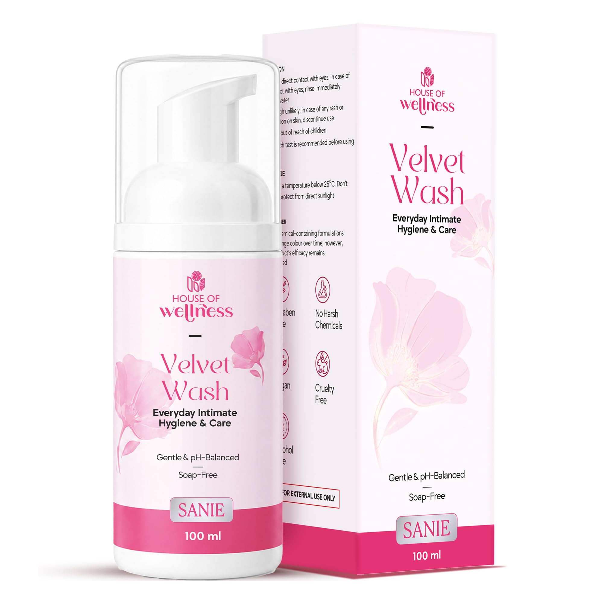 House of Wellness Velvet Wash Intimate Wash for Women 100ml | pH Balanced Feminine Hygiene Wash | Soap Free Daily Intimate Cleanser | Aloe Vera & Tea Tree Extracts | Freshness, Comfort & Daily Intimate Care-image-32