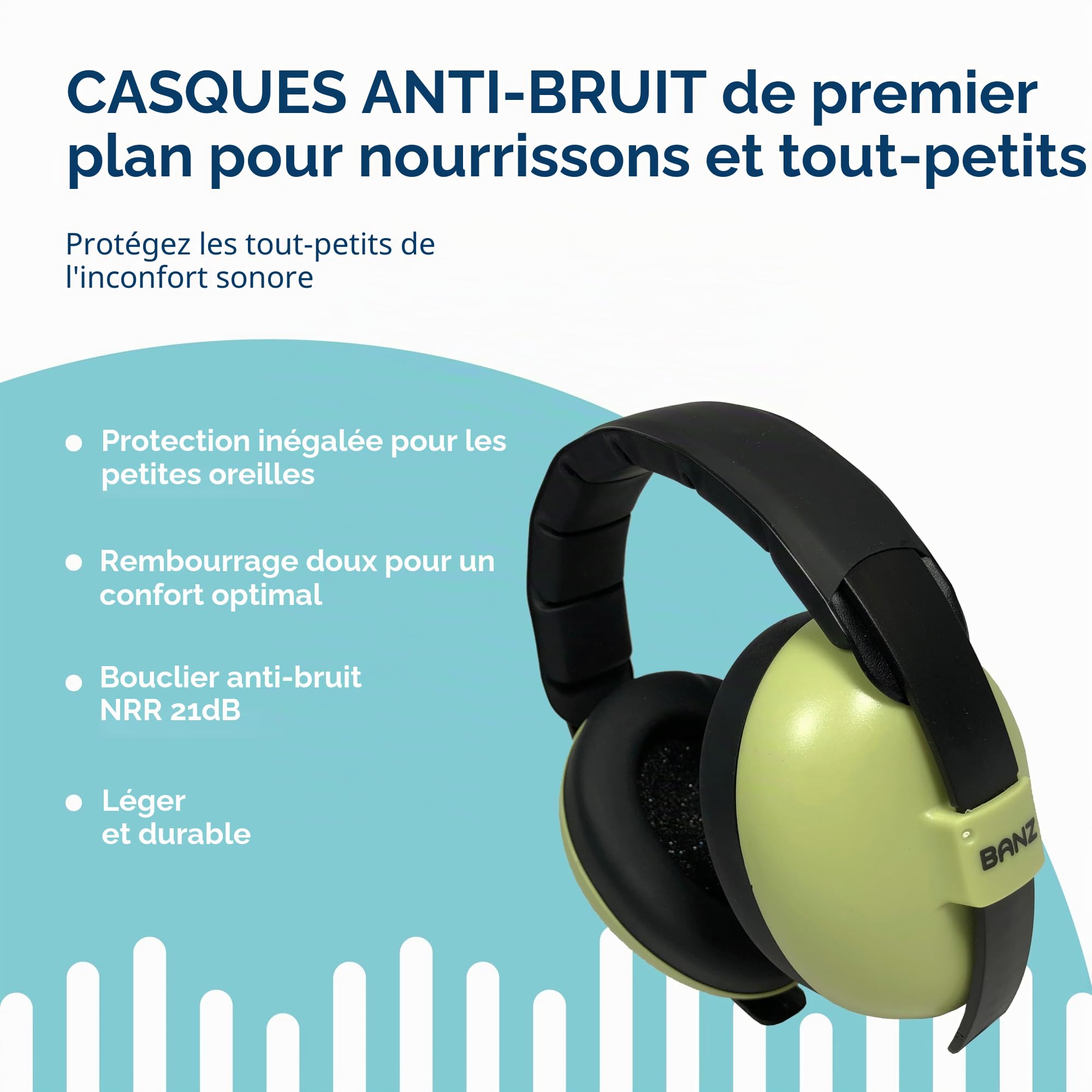 BabyBanz - Dispositif de protection acoustique pour enfants de 0 à 2 ans, vert (Hellgrün)