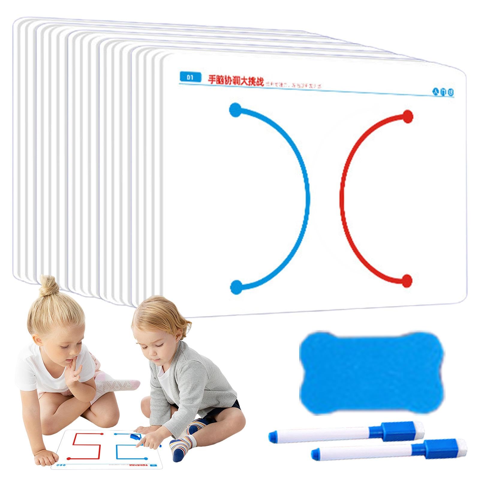 Scheda Brain Training - Schede di allenamento mentale, esercizi di fitness mentale | 20 carte di coordinazione mano-cervello per abilità motorie fini, rompicapo portatili, strumenti per lo sviluppo di