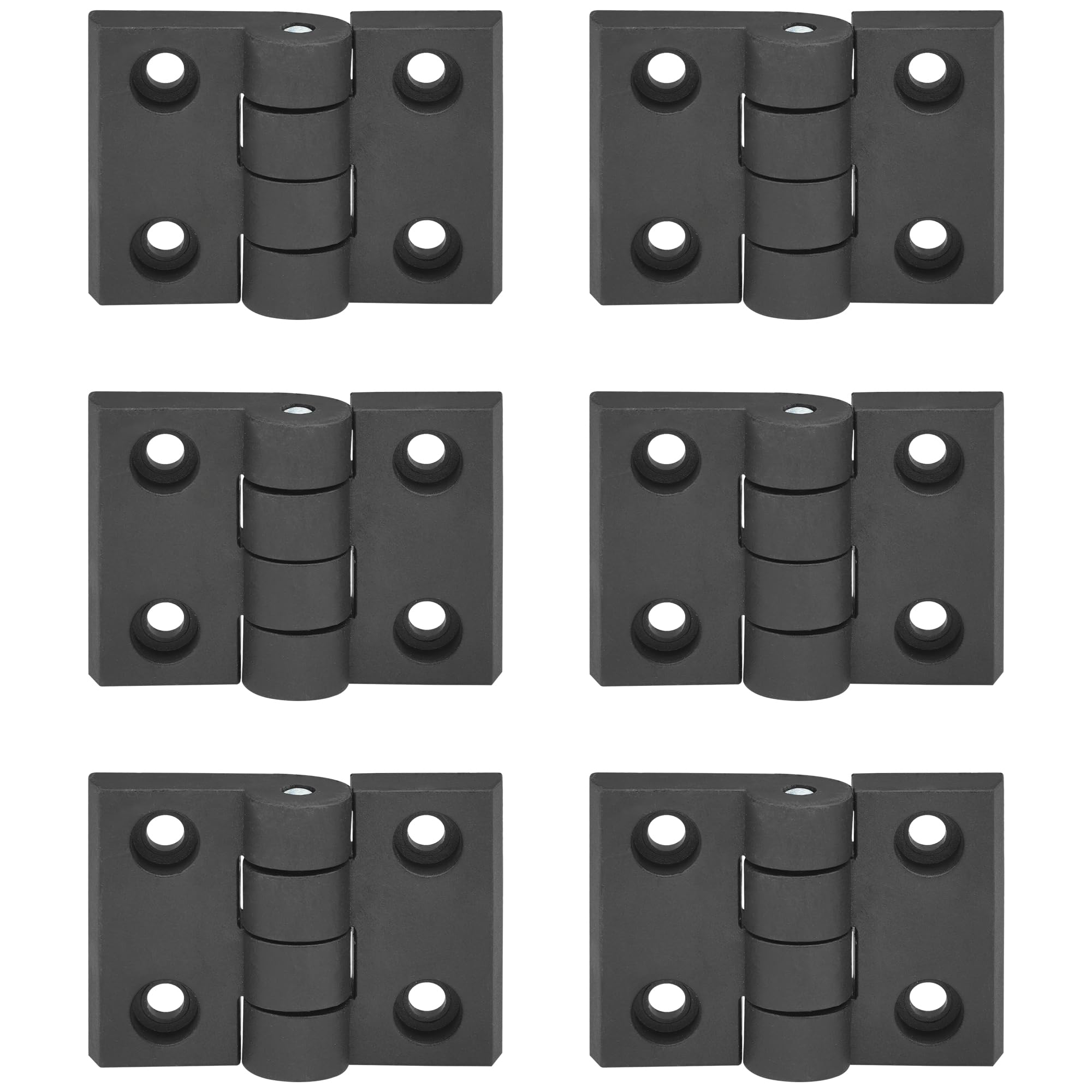 6 PCS Nylon Hinges - Cabinet Door Bearing Hinges, Black Plastic Hinge (70 * 50mm), 70*50mm