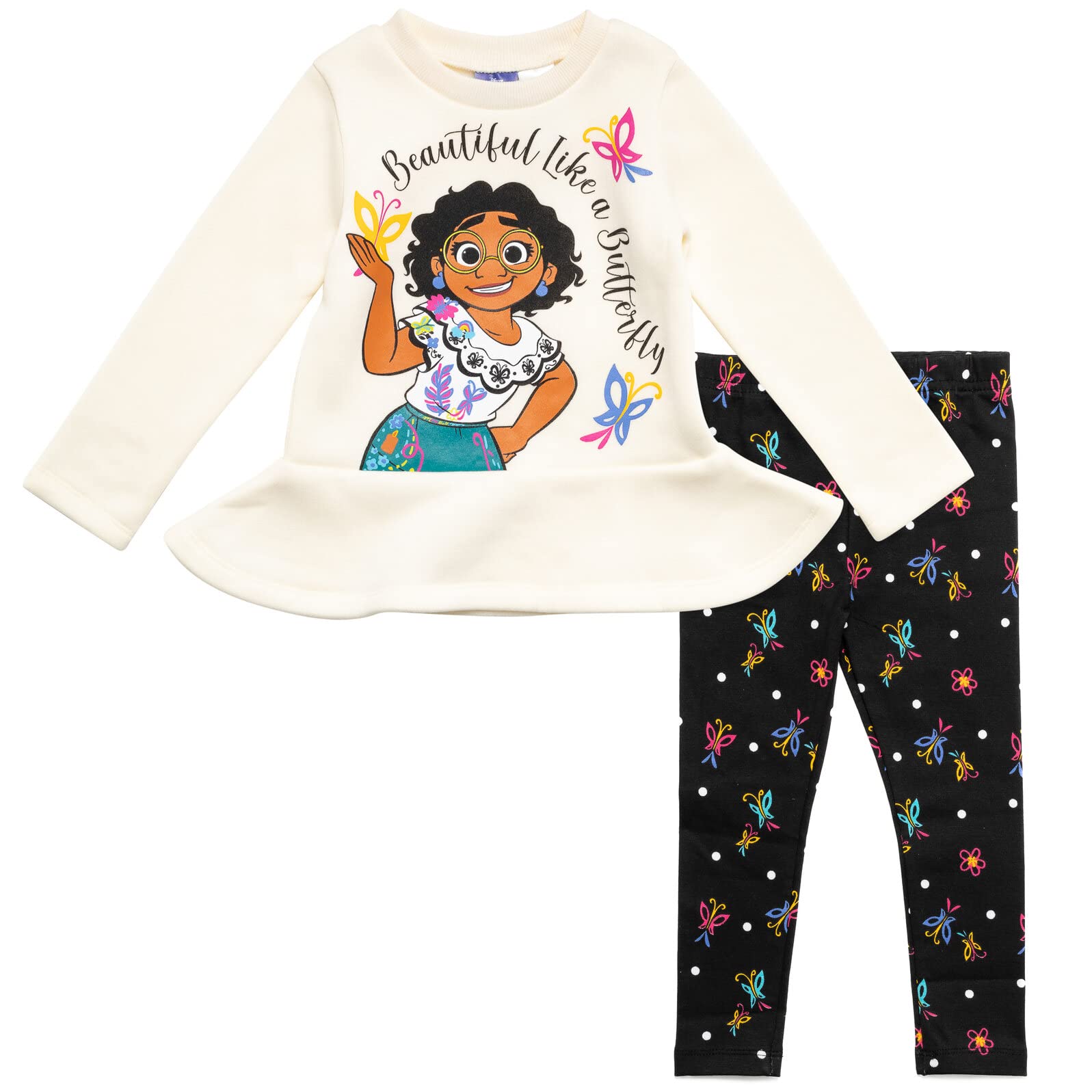 Disney Encanto Mirabel Luisa Isabela Girls Pullover Fleece Sweatshirt and Leggings Outfit Set Toddler to Little Kid