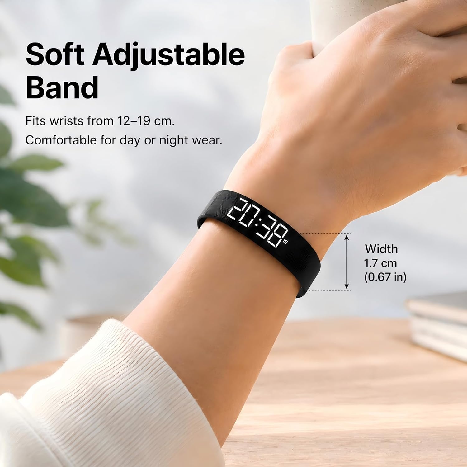 Vibrating Alarm Wristband for Heavy Sleepers, Magnetic Charging | 3 Silent Vibration Alarms / Waterproof Reminder Watch / Ideal for Couples, Roommates, Dorms and Travel