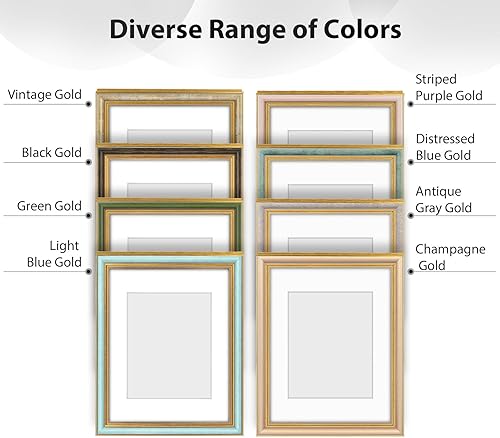 Miniatura 9 de Golden State Art, Marco de fotos adornado de 8 x 10 pulgadas para fotos de 5 x 7 pulgadas con paspartú o impresiones de 8 x 10 pulgadas sin