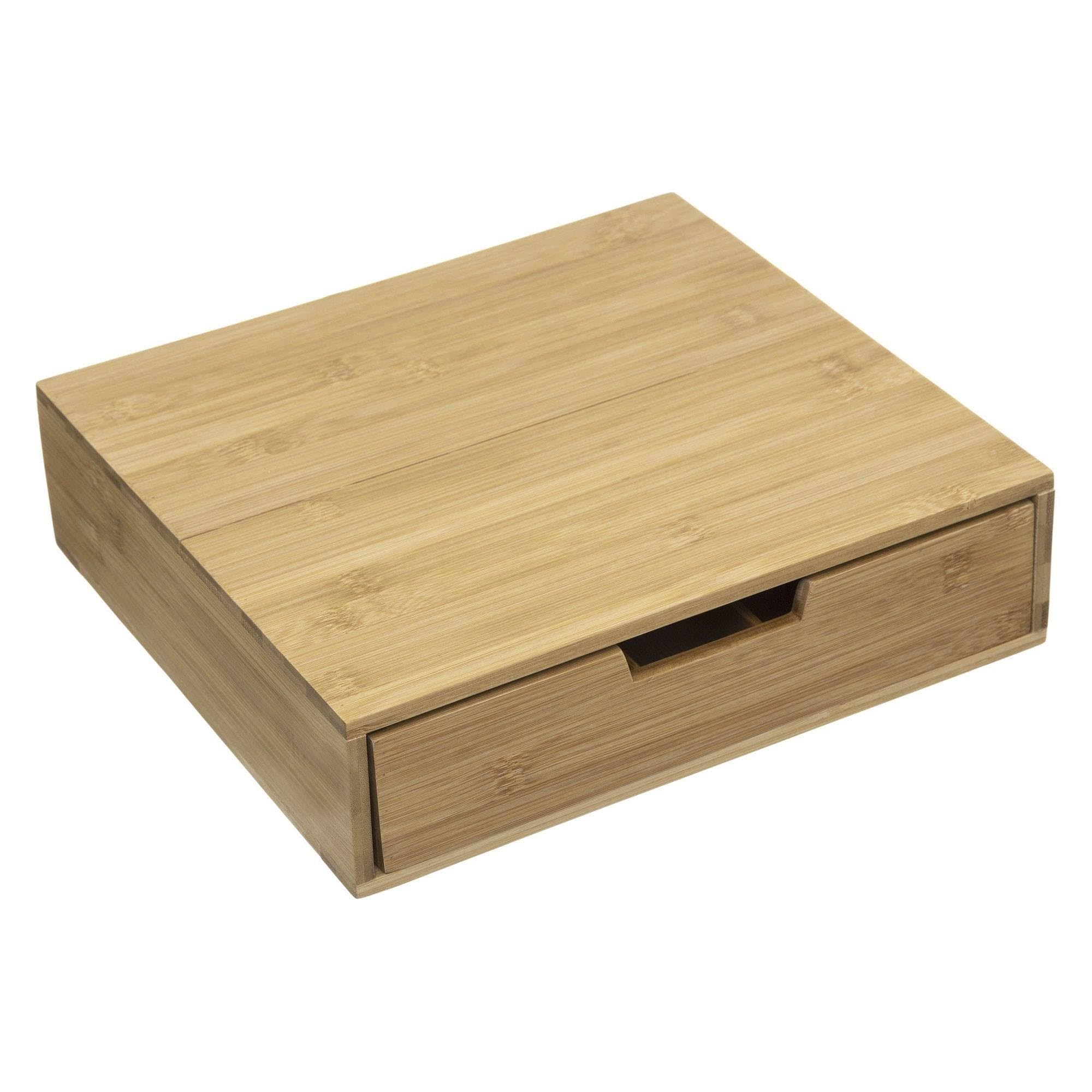 Well Home Porte-capsules avec 1 tiroir en bambou 34,5 x 30,5 x 8 cm