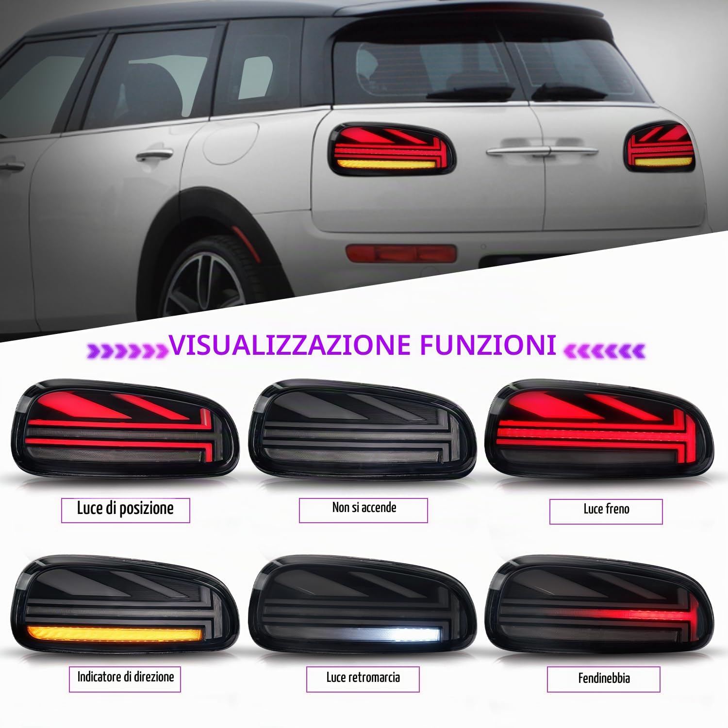 Archaic LED Luci posteriori per Mini Clubman F54 F54N 2015-2023