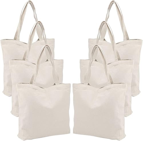Segarty Paquete de 6 bolsas de lona grandes, bolsas de comestibles reutilizables de 20 x 15 pulgadas, bolsas de compras resistentes con refuerzo