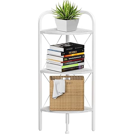 Amazon.com: daooap 3 Tier Corner Shelf Stand, Corner Display Rack Wood ...